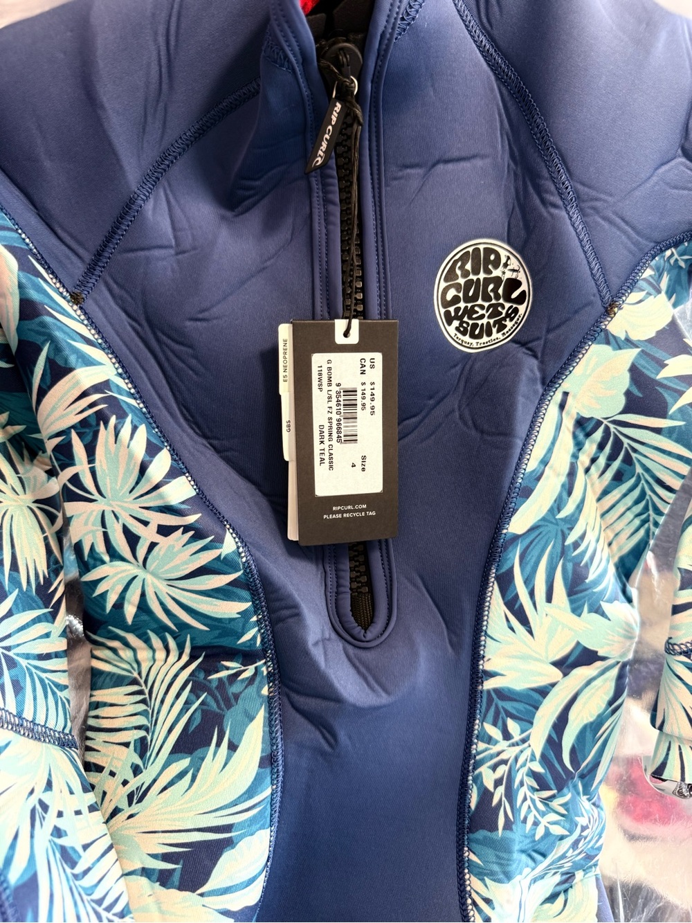 NEW Ripcurl wetsuit blue floral print